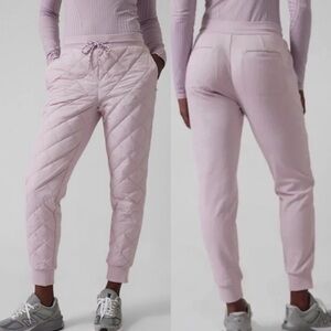 Athleta NWT Apres ski down jogger pants lavender purple size 12